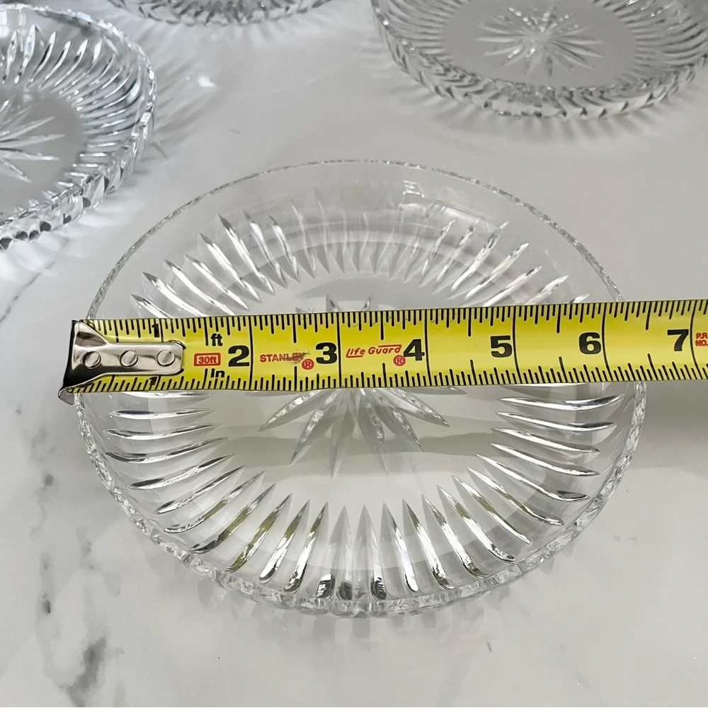 SET of 4 Crystal Party Plates - Kosta Boda